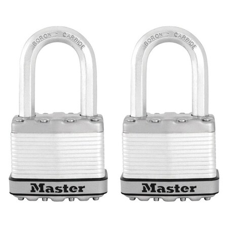 Master Lock 2 in. W X 1-1/2 in. L Stainless Steel Ball Bearing Locking Padlock 2 pk Keyed Alike, 2PK M5XTLFHC